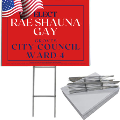 Rae Shauna Gay - Ward 4 - DS - 24x18 Yard Sign w/Stakes - Red Thumbnail